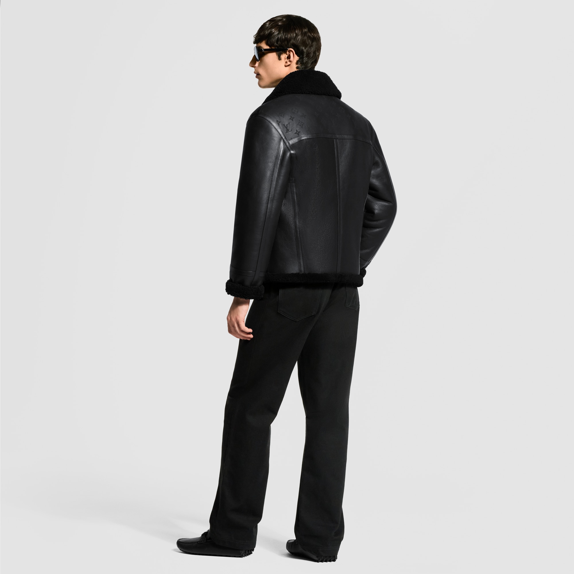 LOUIS VUITTON レザーコート ブラック サイズ46 Shearling Bombardier - Les Extraordinaires - High-End Ready-to